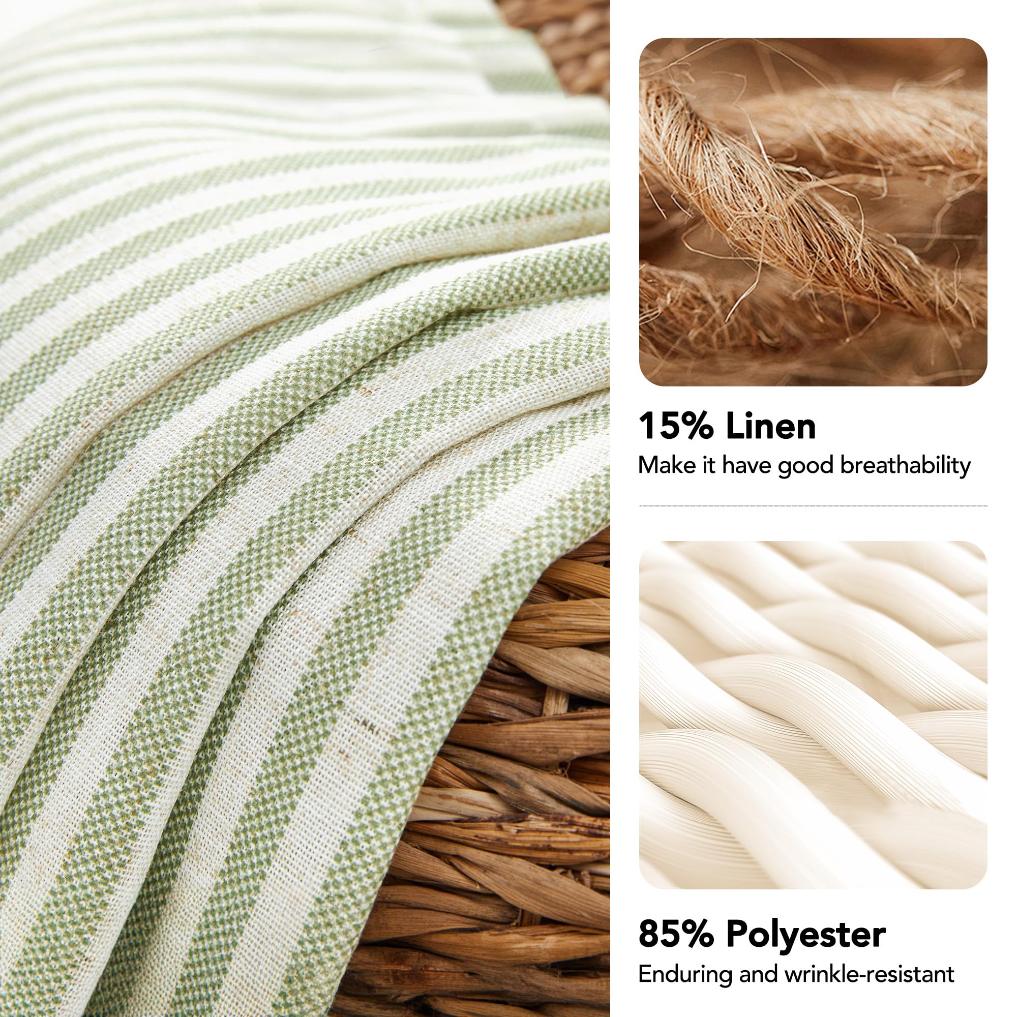 Natural Farmhouse Cafe Tier Curtains, 2 Panels