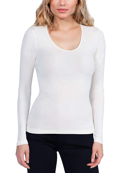 EGi Luxury Merino Wool Silk Women's Long Sleeve T-Shirt. Proudly Made in Italy (143)