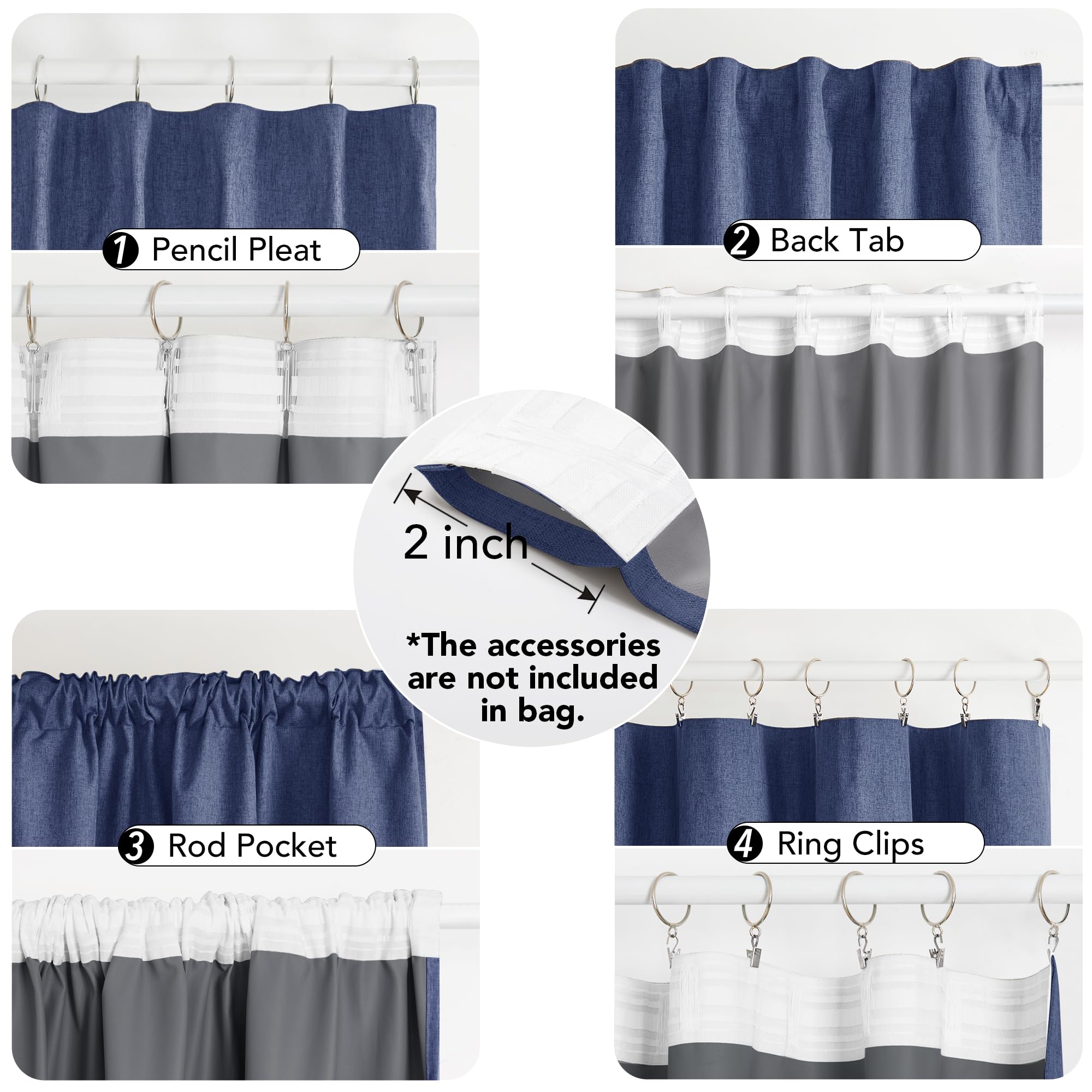 100% Blackout Pinch Pleat Curtains, Cream, 2 Panels