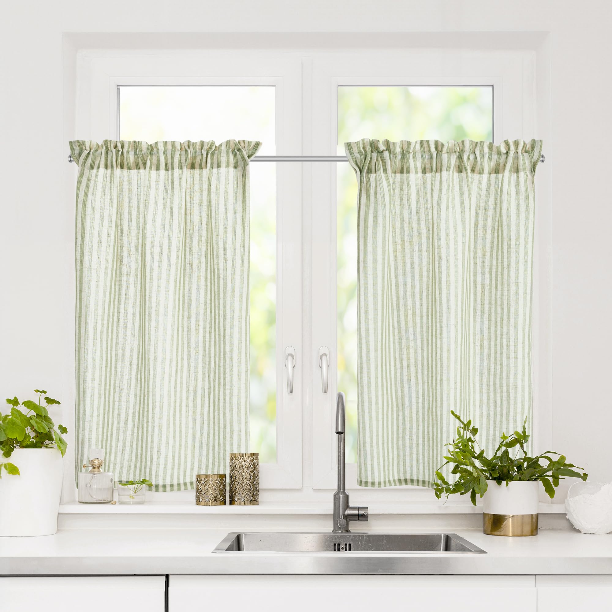 Natural Farmhouse Cafe Tier Curtains, 2 Panels