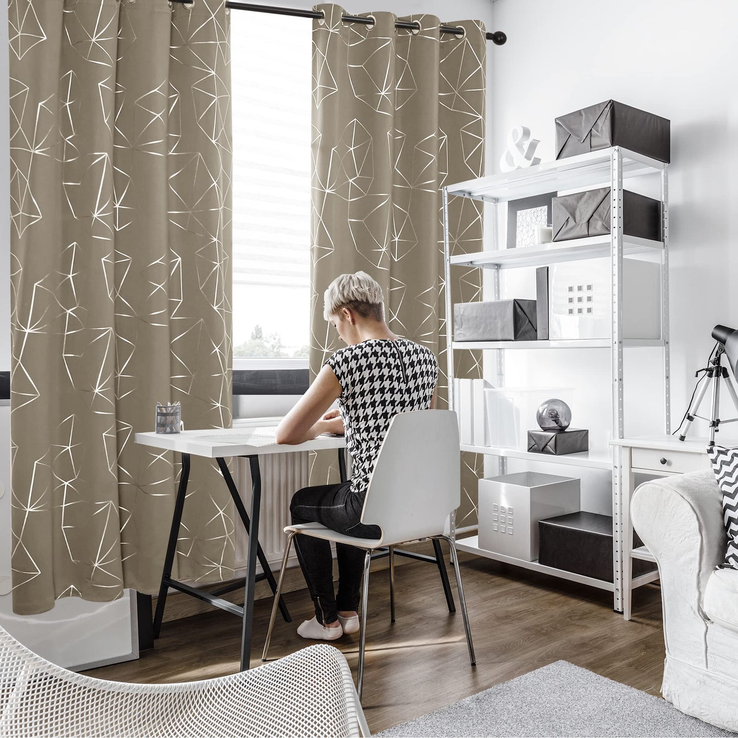 Geometric Blackout Curtains, 2 Panels