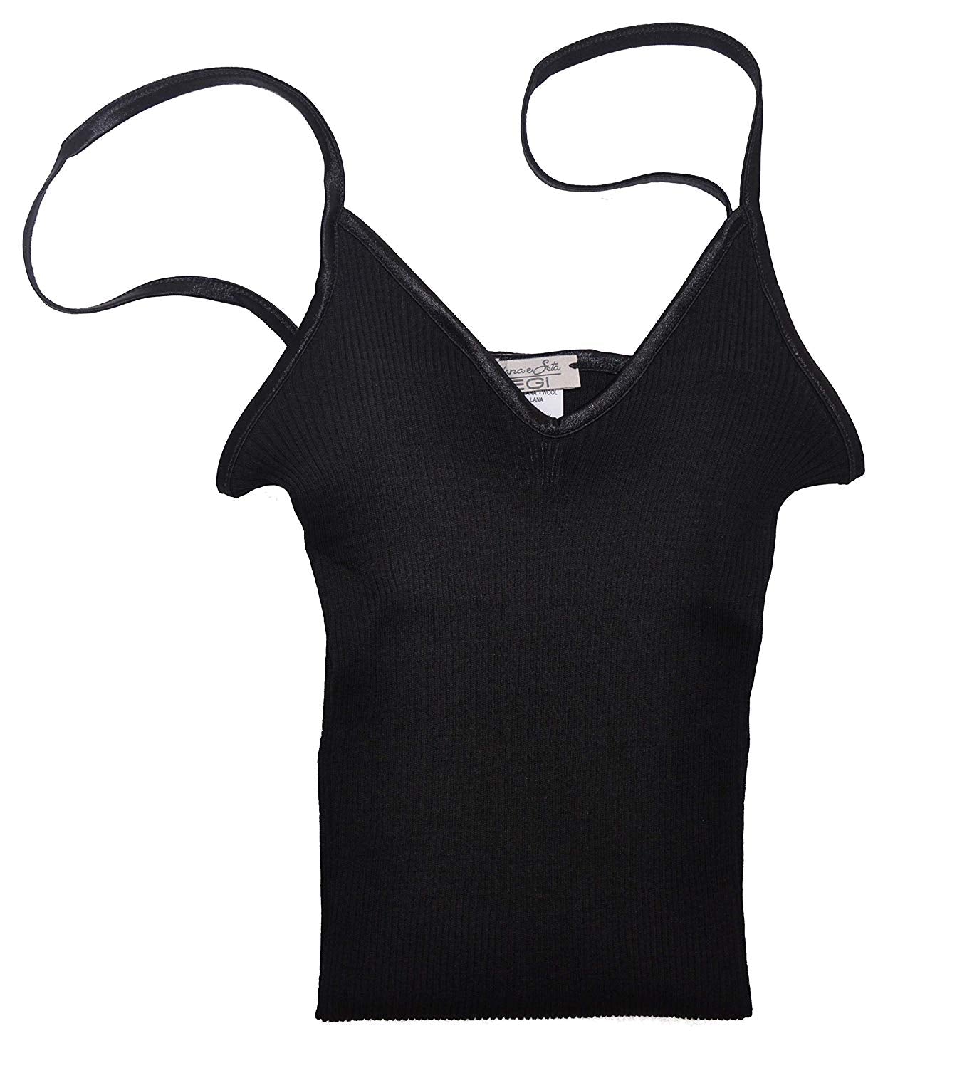 EGi Luxury Wool Silk Camisole Spaghetti Straps Top. Proudly Made in Italy (1407)
