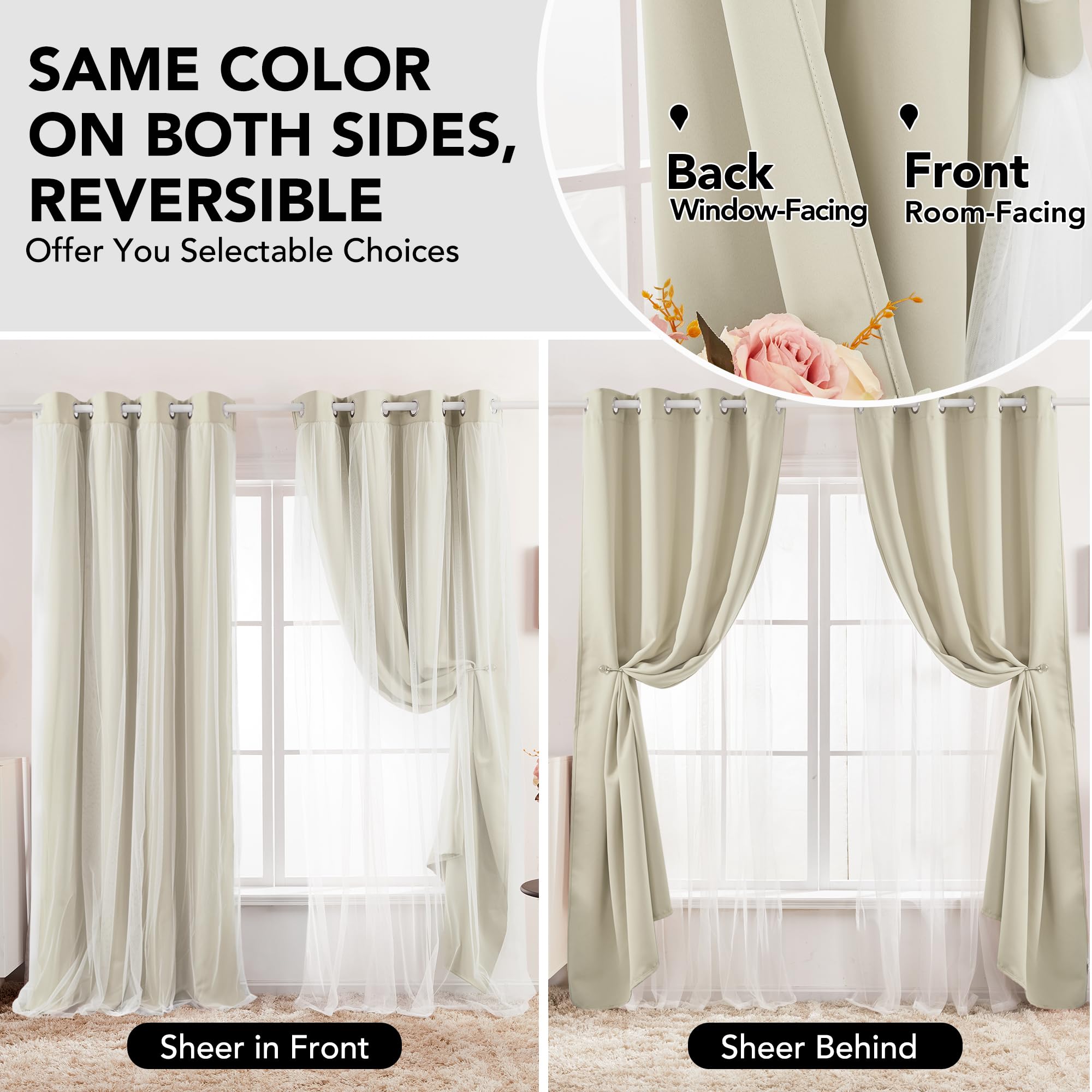 Double Layer Blackout & Sheer Curtains