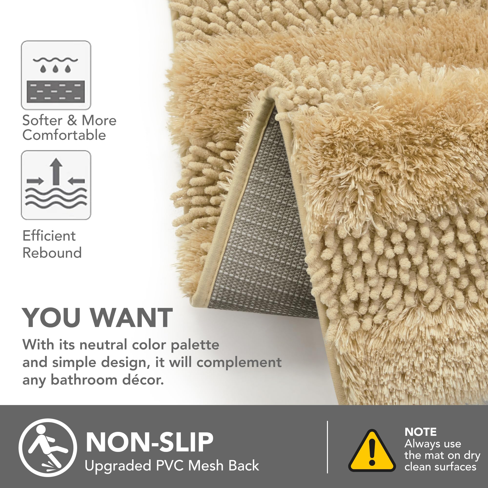 Quick Dry Plush Bathroom Rug