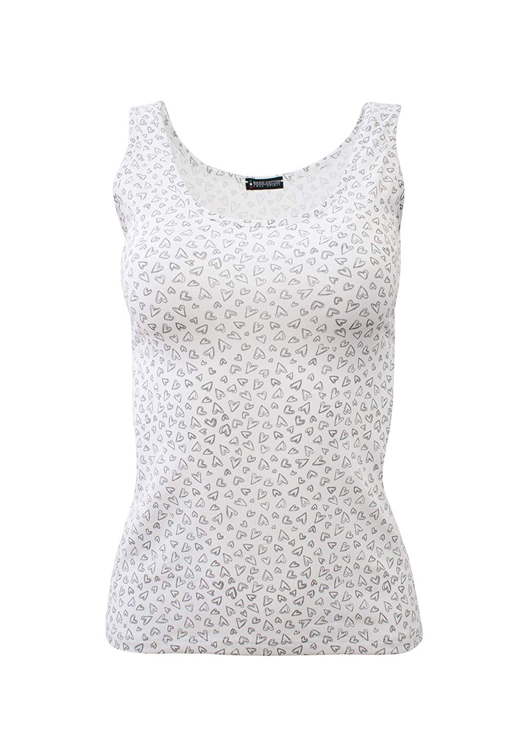 BASIC COTTON Free Spirit Premium Quality Cotton Women's Print Tank Top. Proudly Made in Italy.