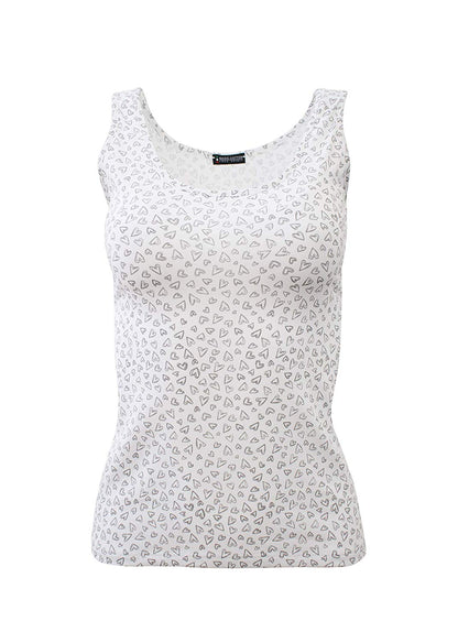 BASIC COTTON Free Spirit Premium Quality Cotton Women's Print Tank Top. Proudly Made in Italy.