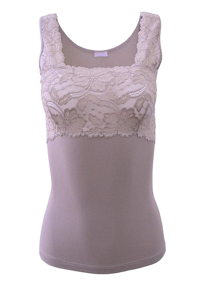 EGI Luxury Modal Women's Lace-Trimmed Tank Top. Proudly Made in Italy.