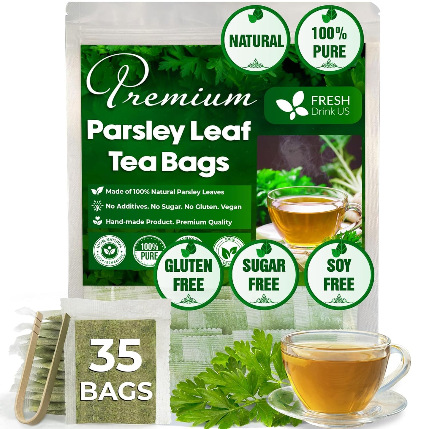 Premium Parsley Leaf Tea Bags, 100% Natural & Pure from Parsley Leaves.