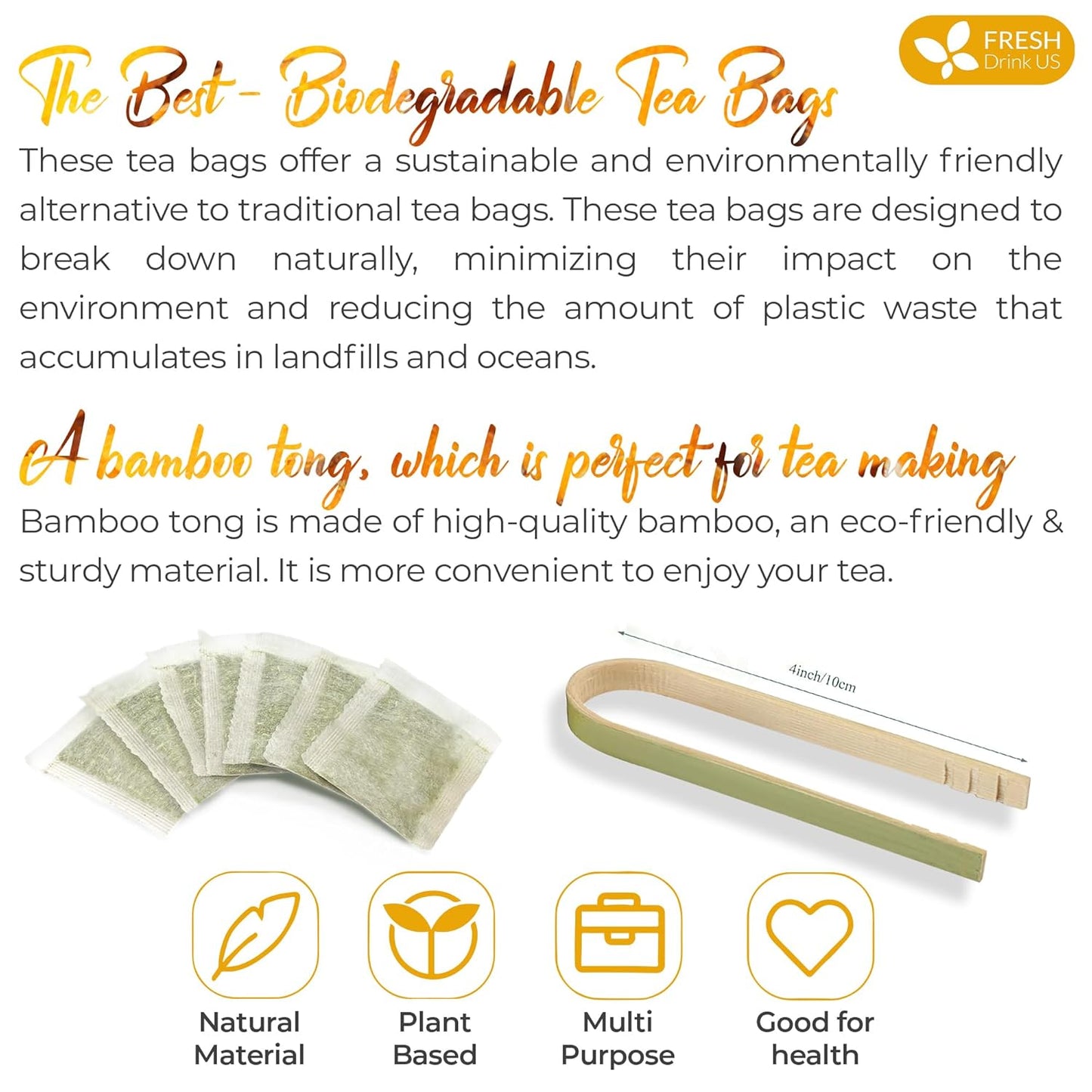 Premium Ginger Turmeric Tea Bags, Hand-made Blend of Ginger and Turmeric Herbal Tea, Eco-conscious Tea Bags. No Sugar, No Caffeine, No Gluten, Vegan.