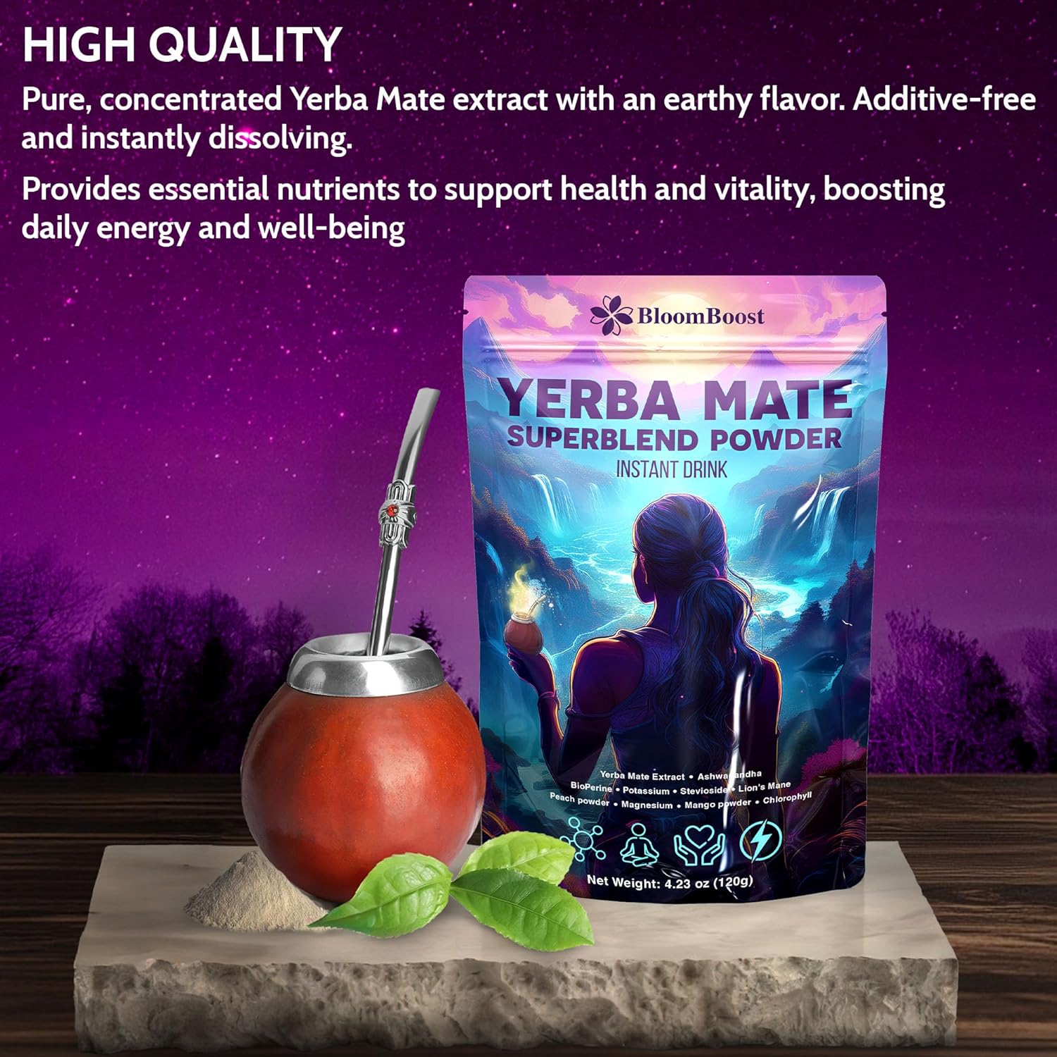 Yerba Mate Instant Tea Powder | Superfood Energy & Focus Blend