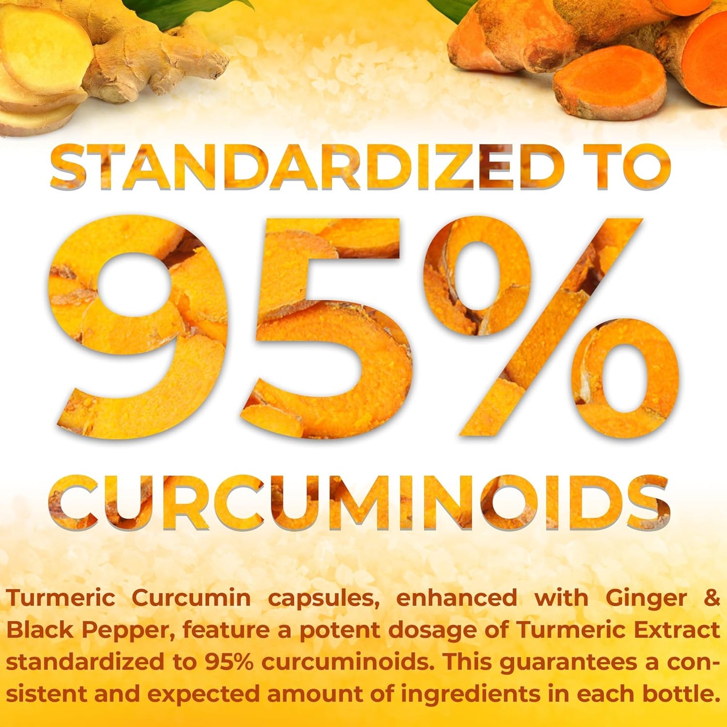 Turmeric Curcumin & BioPerine Black Pepper Extract, Non – GMO, Gluten-Free, Vegan Capsules