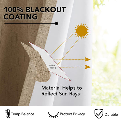 French Door Linen Blackout Curtain, 1 Panel