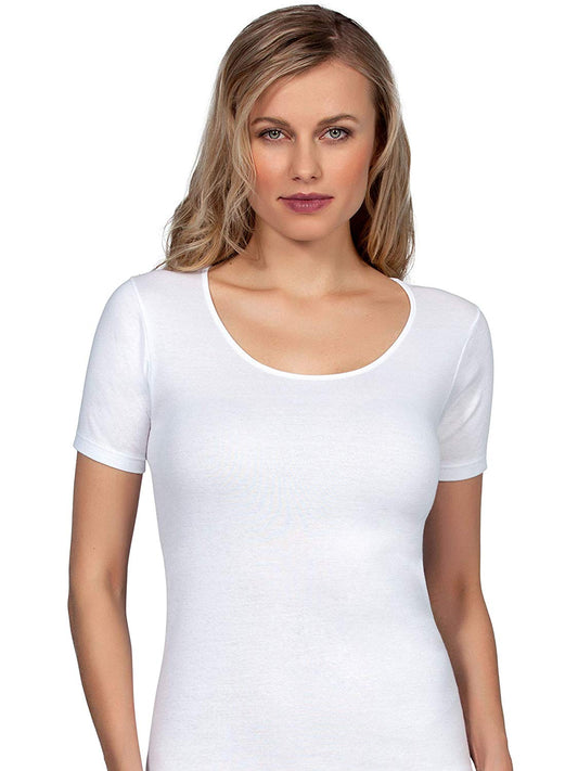 MaRe Premium Quality 100% Brushed Cotton Women's Short Sleeve T-Shirt S - XXL Made in Italy