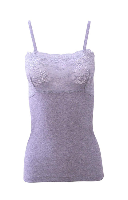 Mare Luxury 100% Mako Cotton Women's Lace-Trimmed Camisole. Proudly Made in Italy (262)