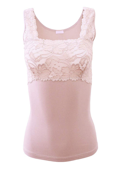 EGI Luxury Modal Women's Lace-Trimmed Tank Top. Proudly Made in Italy.