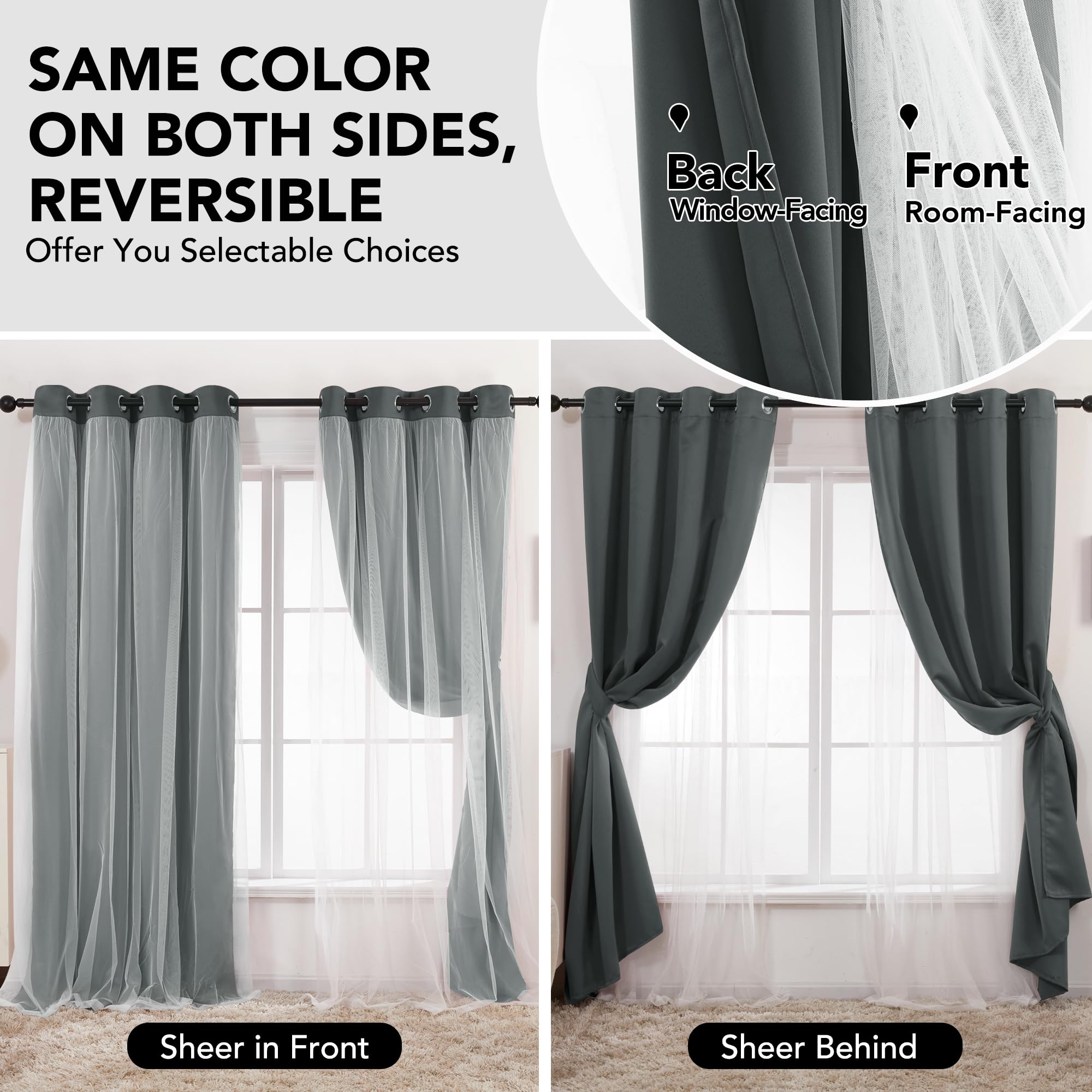 Double Layer Blackout & Sheer Curtains