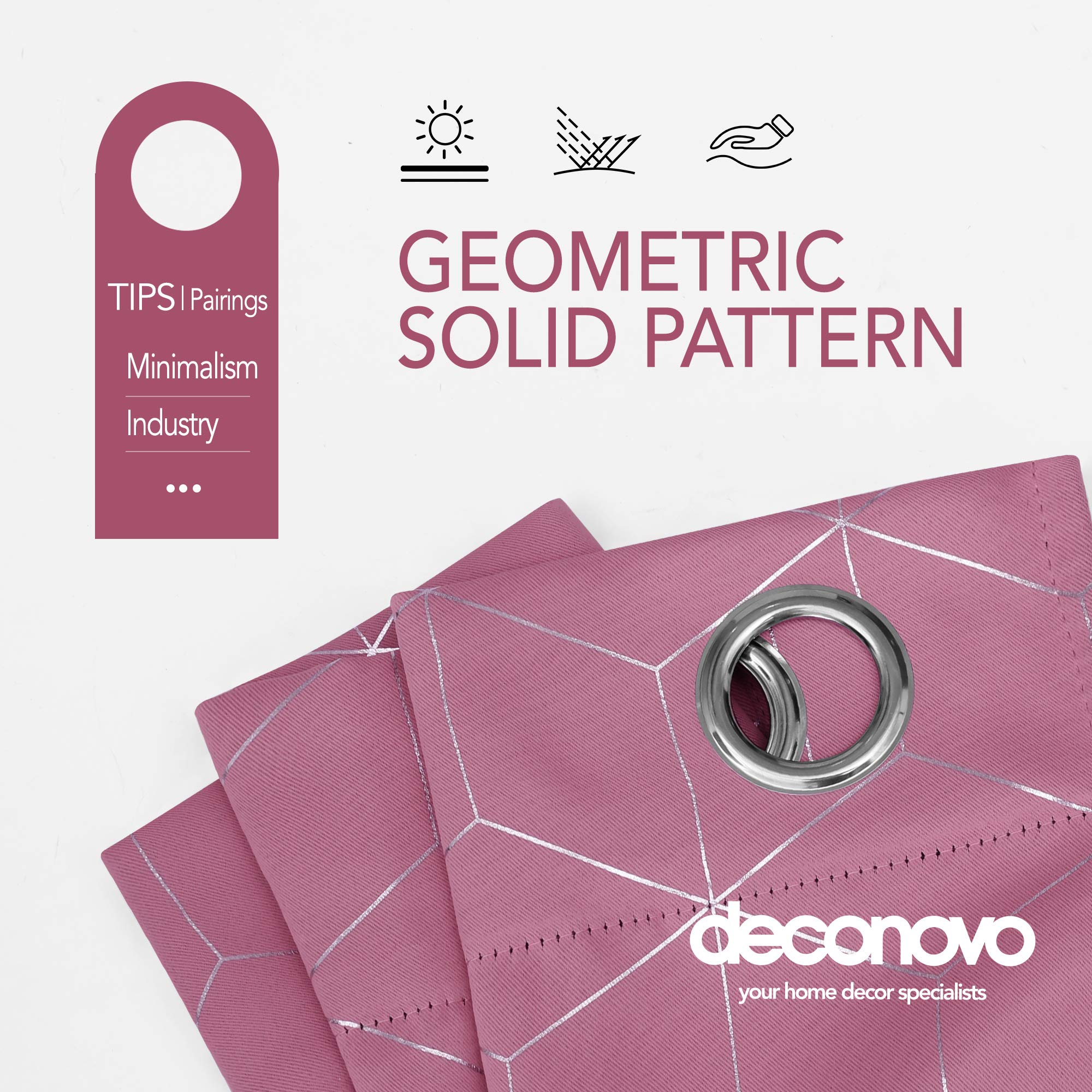 Thermal Blackout Curtains with Silver Foil Print