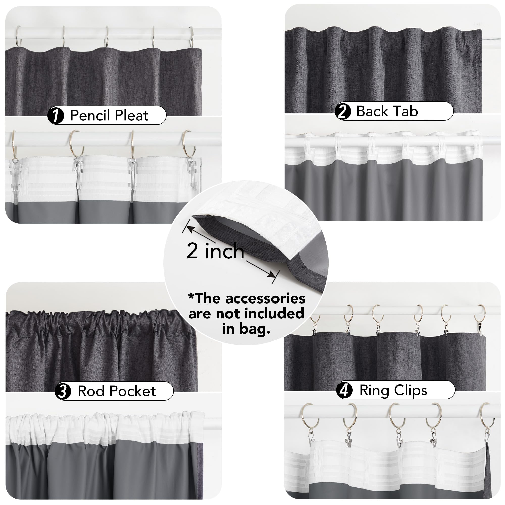 100% Blackout Pinch Pleat Curtains, Cream, 2 Panels