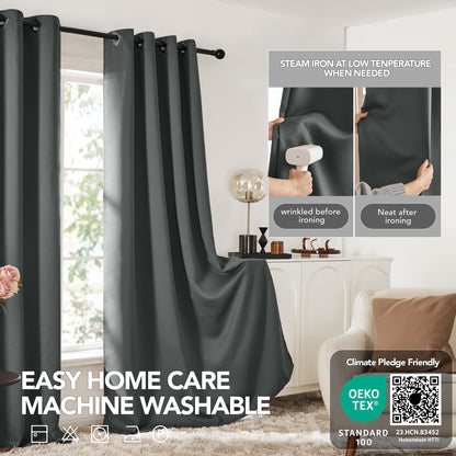Room Darkening Thermal Blackout Curtains, 2 Panels