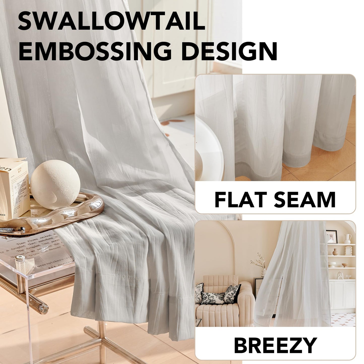 Sheer Grommet Curtains with Summer Flowers