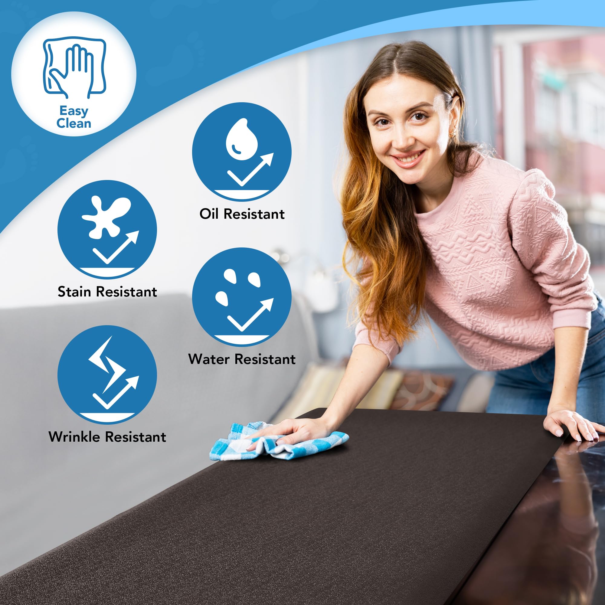 Cushioned Anti-Fatigue Kitchen Mat, 17x28 Inch, Grey