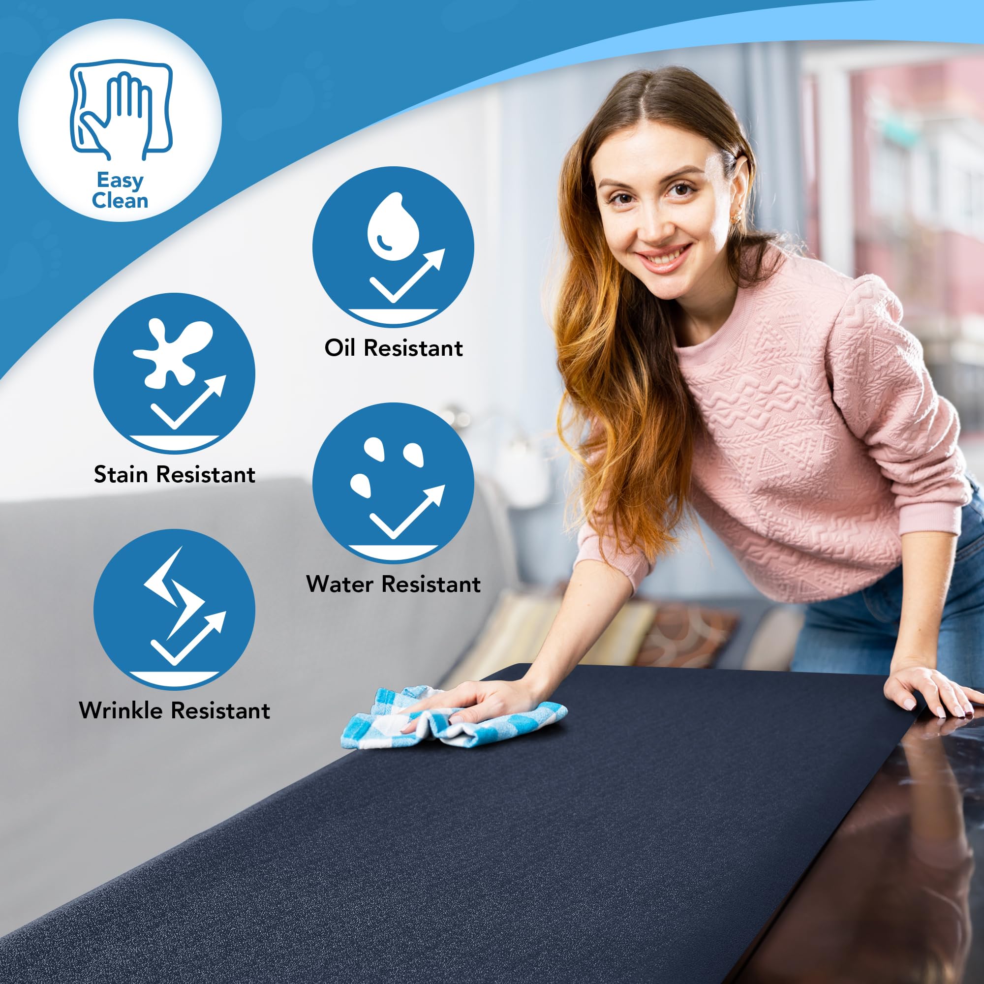 Cushioned Anti-Fatigue Kitchen Mat, 17x28 Inch, Grey