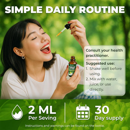 Soursop Bitters Liquid Drops – Premium Herbal Blend with Soursop Leaves, Black Seed, Moringa, Ashwagandha, Senna, Goat Weed & Ginger, 2 fl oz