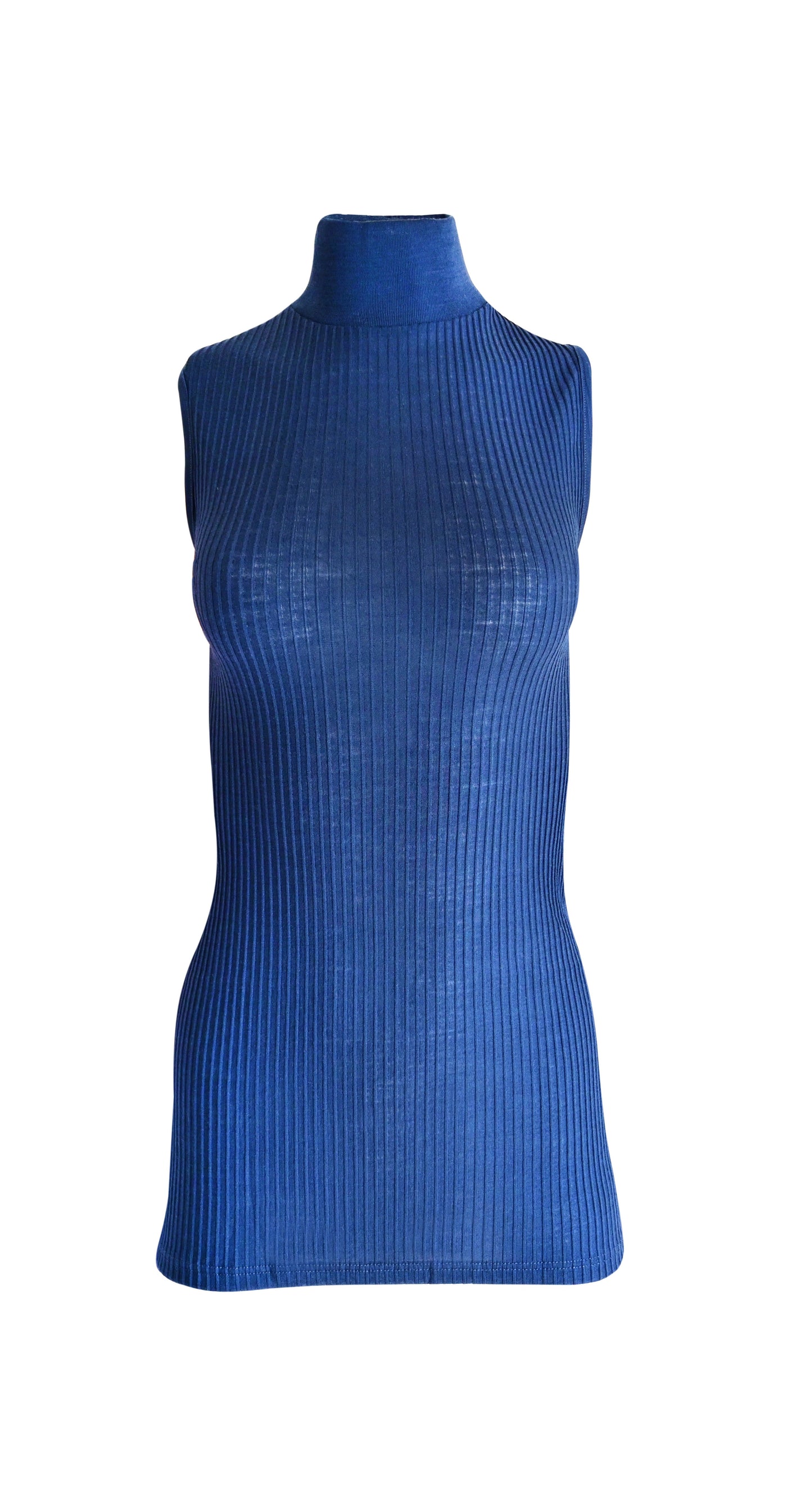 EGI Exclusive Collections Merino Wool Blend Mock Neck Sleeveless Top. Proudly Made in Italy (8208)