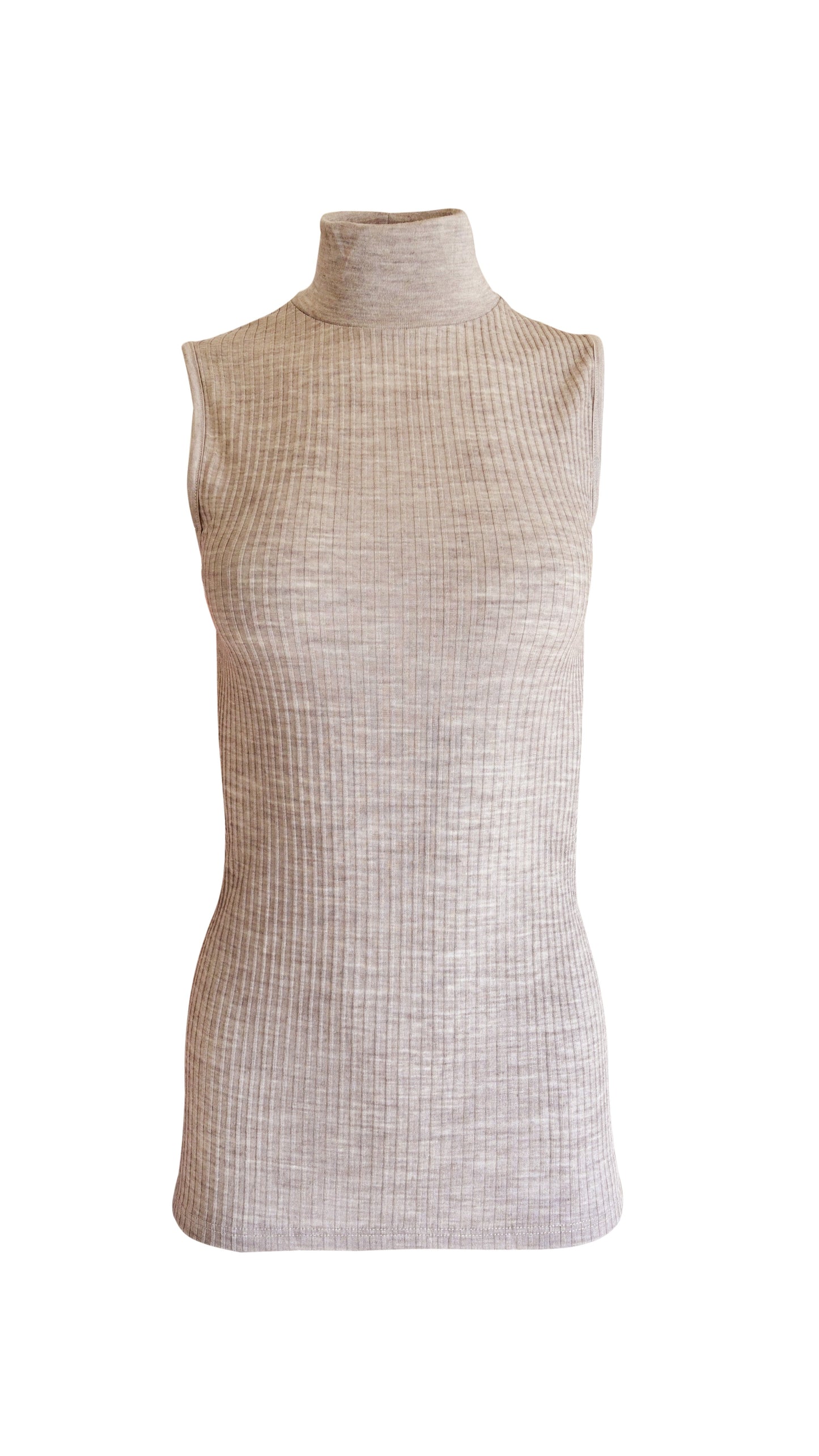 EGI Exclusive Collections Merino Wool Blend Mock Neck Sleeveless Top. Proudly Made in Italy (8208)