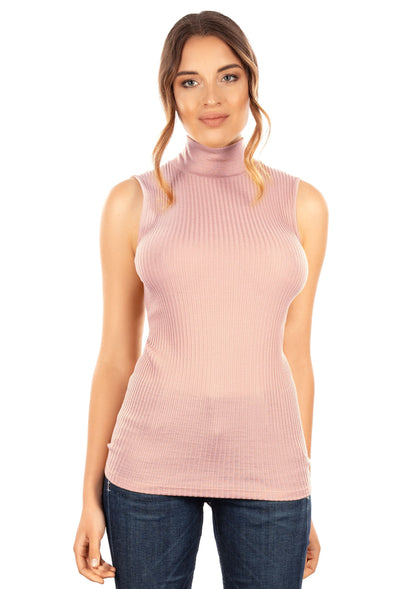 EGI Exclusive Collections Merino Wool Blend Mock Neck Sleeveless Top. Proudly Made in Italy (8208)