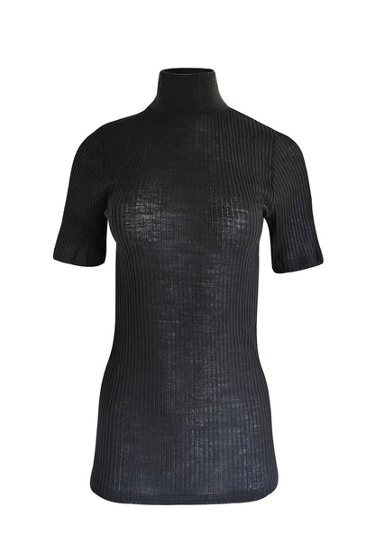 EGI Exclusive Merino Wool Blend Top with Short Sleeves. Proudly Made in Italy.