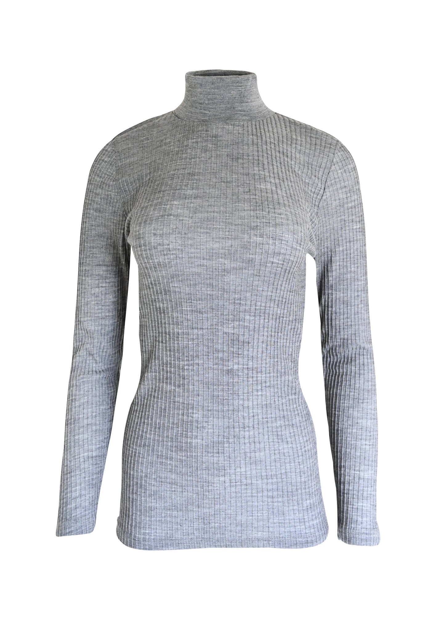 EGI Exclusive Collections Merino Wool Blend Mock Neck Top with Long Sleeves. Proudly Made in Italy.