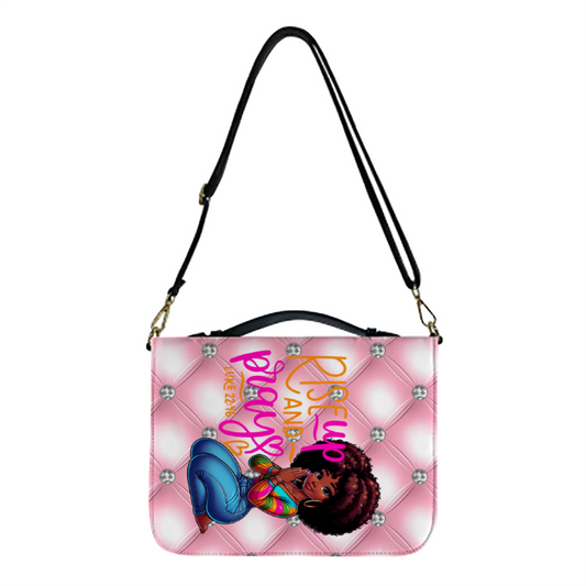 "Blinged-Out PU Bible Bag Strap: Rise Up & Pray Edition"