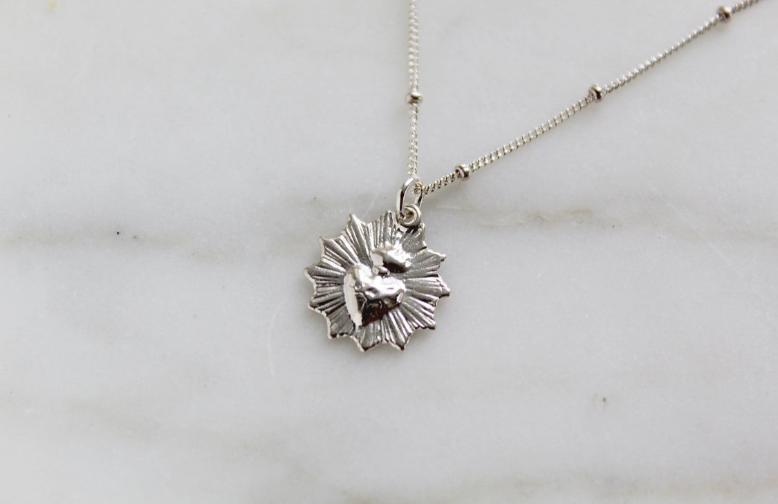 The Little Sacred Heart® minimalist scalloped necklace in sterling silver