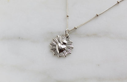 The Little Sacred Heart® minimalist scalloped necklace in sterling silver