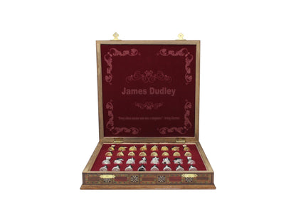 Personalized 10.8 Inches Chess Set Black - Gift Idea for Anyone on Any Occasion - Golden Silver Mythology Chess Pieces