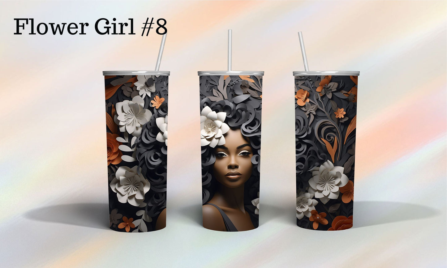 African American Girl covered in Girls Tumbler