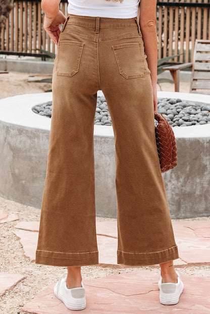 Courtney Cropped High Rise Wide Leg Jeans