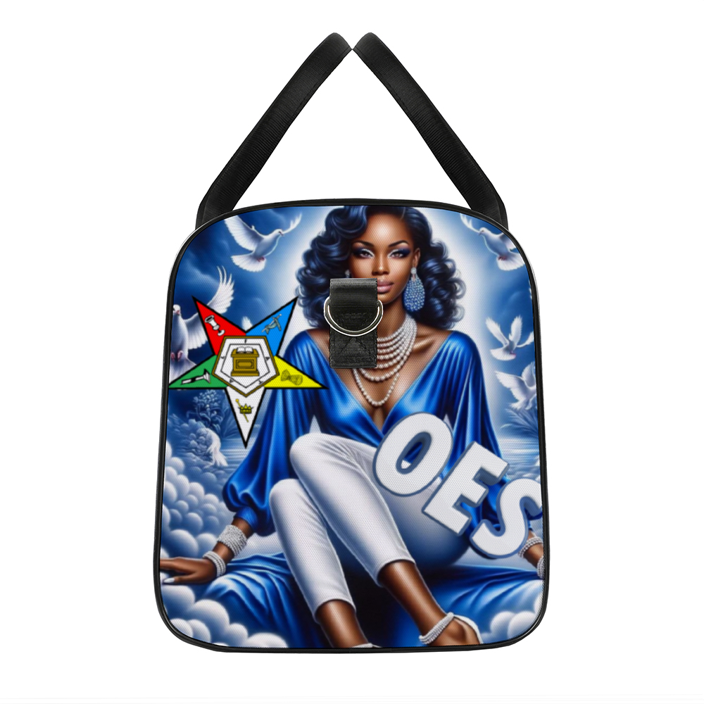 Blue Sky, OES, Sisterhood, Eastern Star, Sorority, Large Travel Luggage Gym Bags Duffel Bags