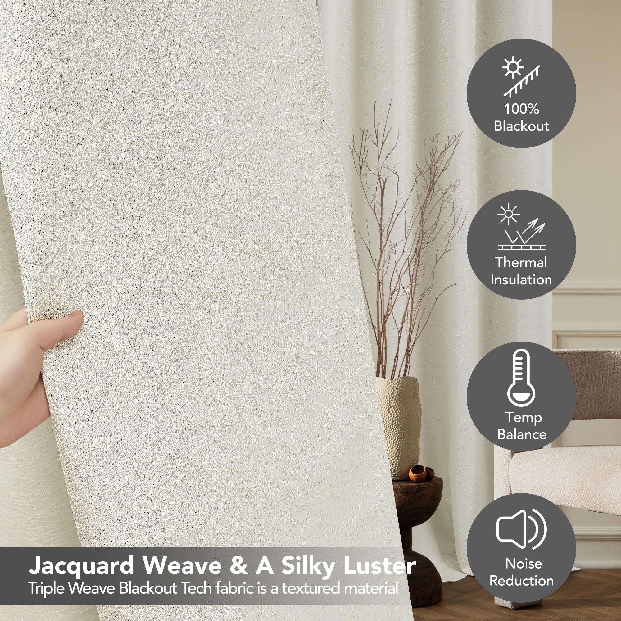 Pink Jacquard Blackout Curtains, 52x63 Inch