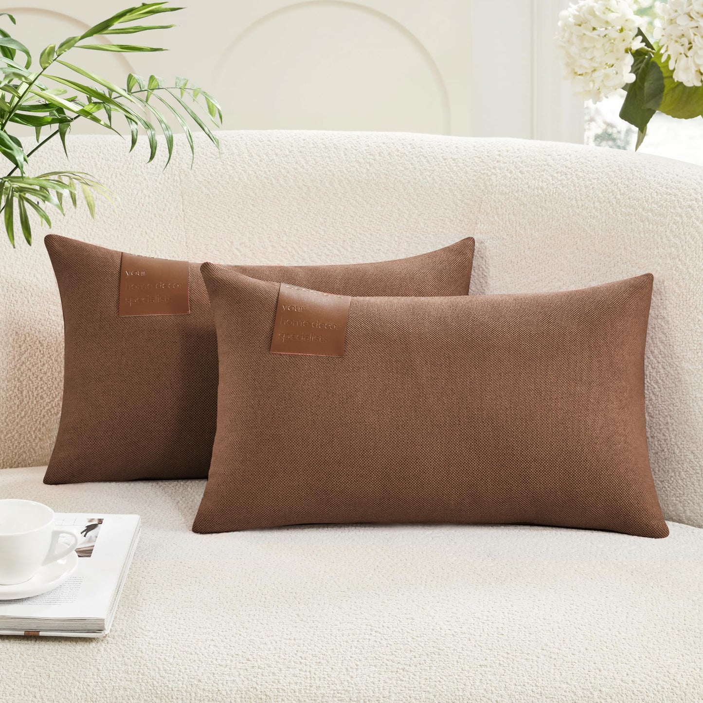 Saddle Brown Lumbar Pillow Covers, 2PCS