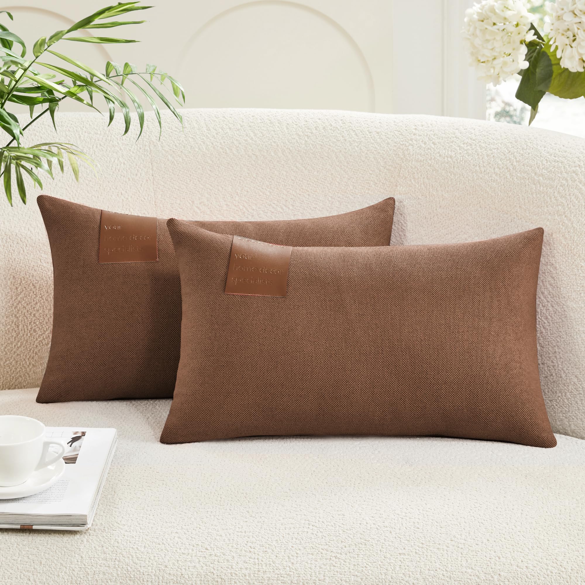 Saddle Brown Lumbar Pillow Covers, 2PCS