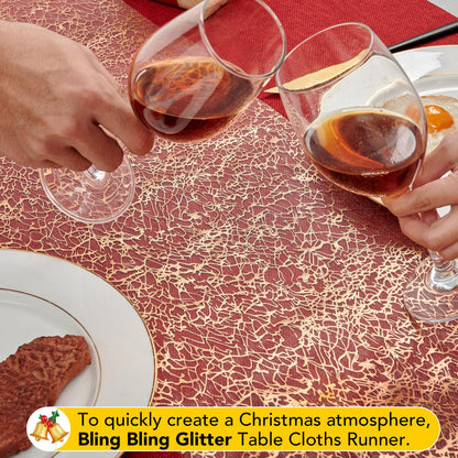 Sequin Glitter Table Runner, 2PCS, 9FT, Gold