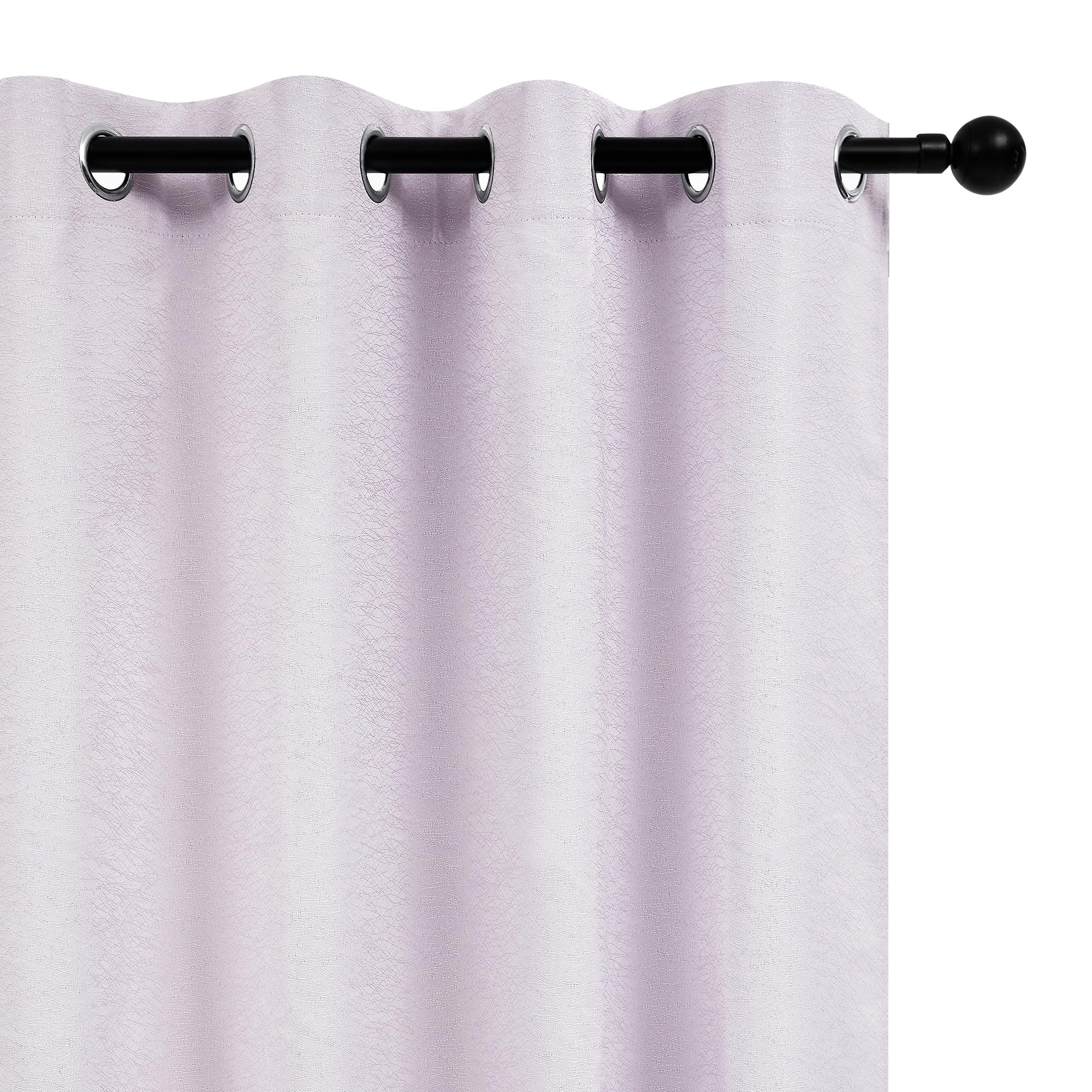 Pink Jacquard Blackout Curtains, 52x63 Inch