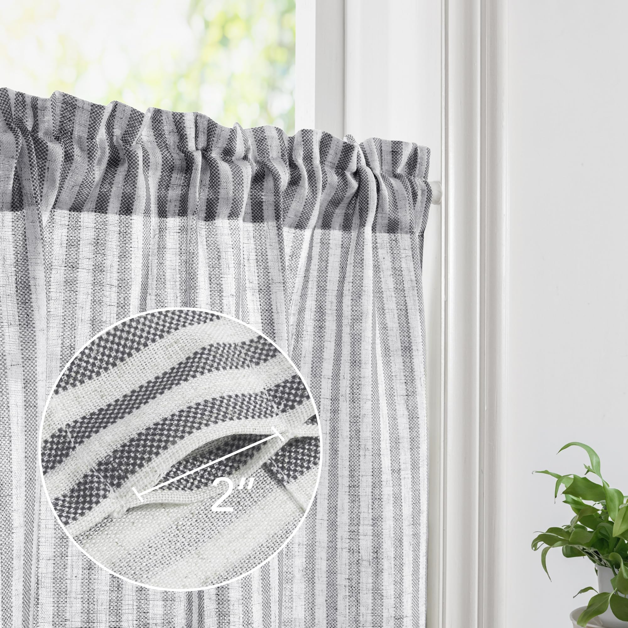 Natural Farmhouse Cafe Tier Curtains, 2 Panels