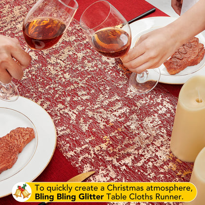 Sequin Glitter Table Runner, 2PCS, 9FT, Gold