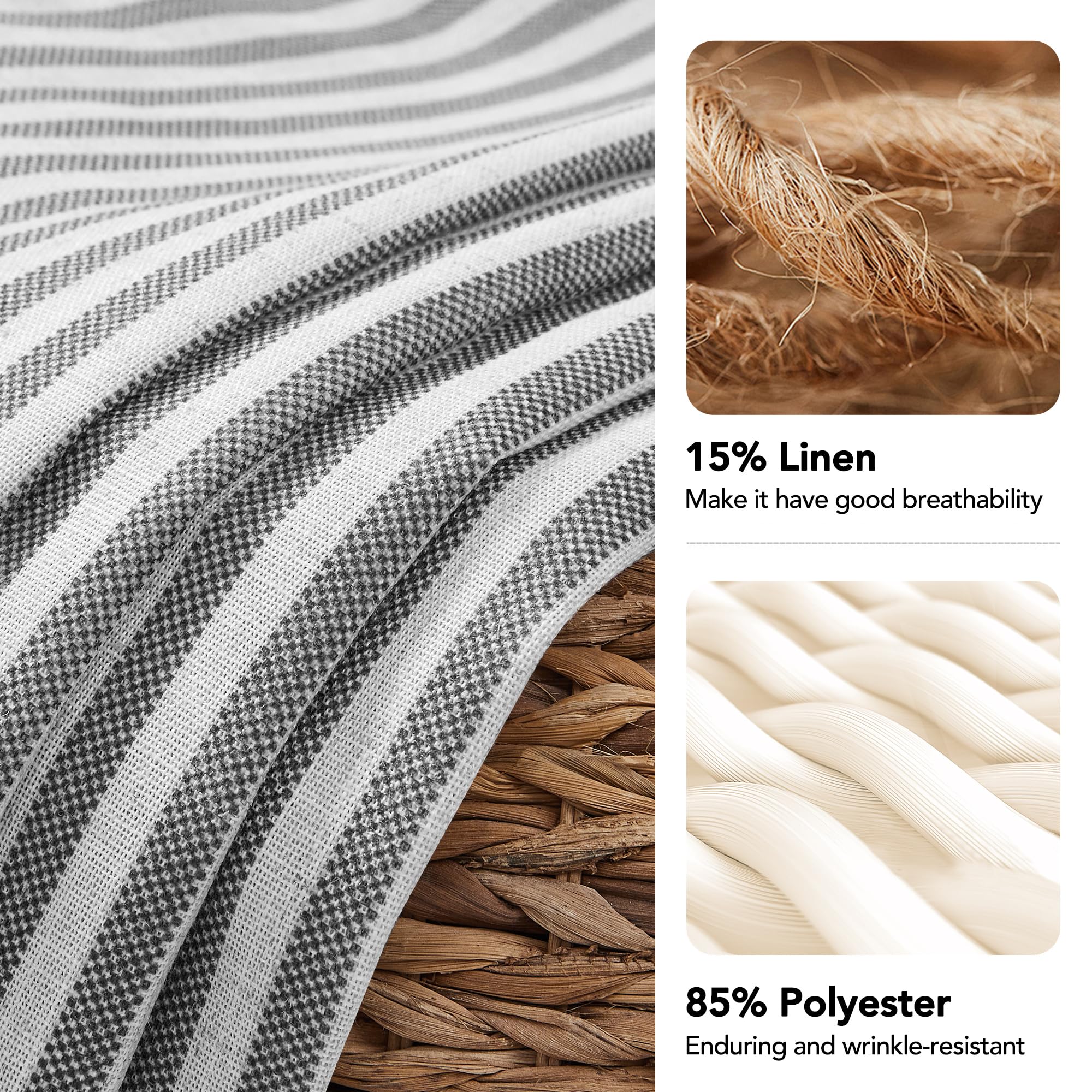 Natural Farmhouse Cafe Tier Curtains, 2 Panels