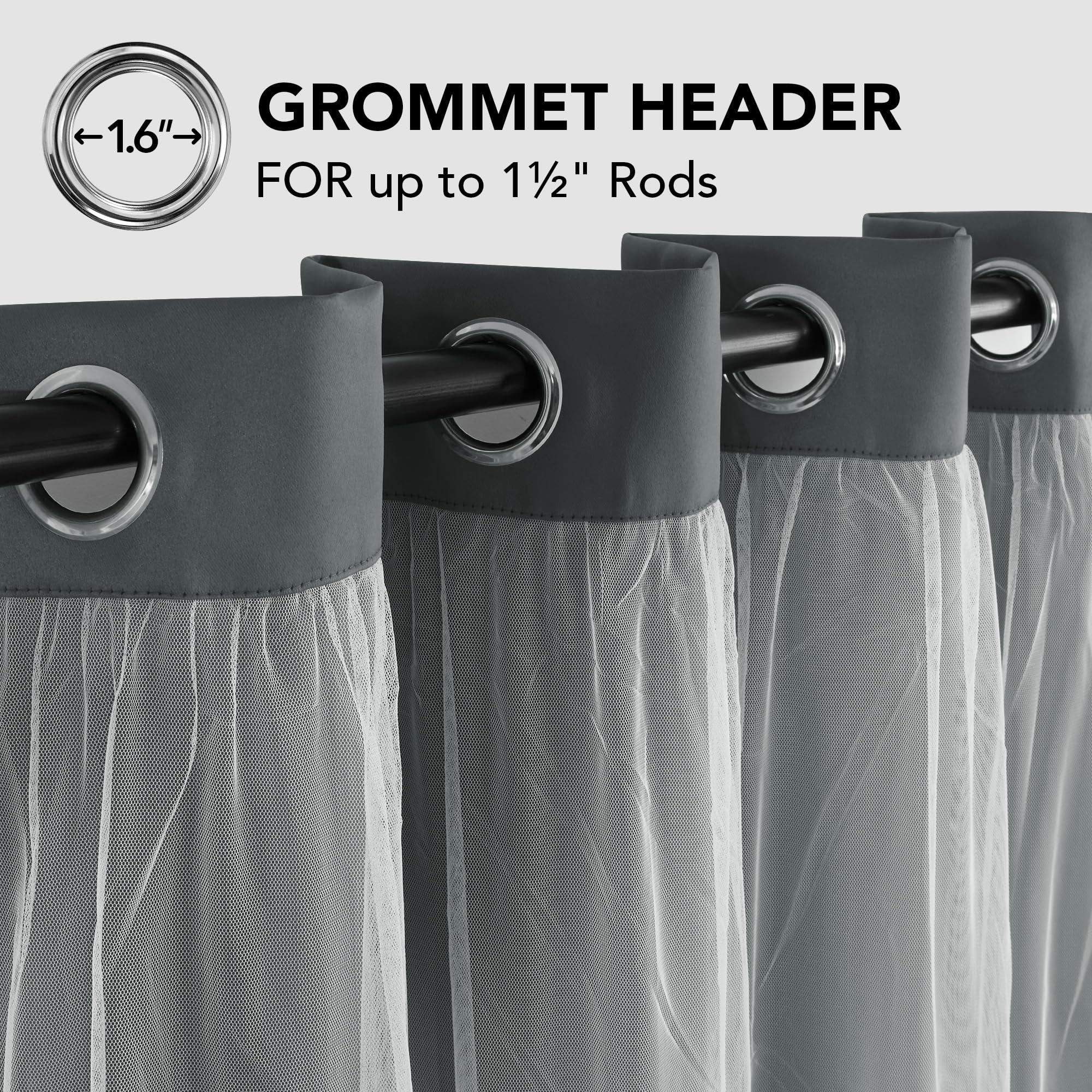 Double Layer Blackout & Sheer Curtains