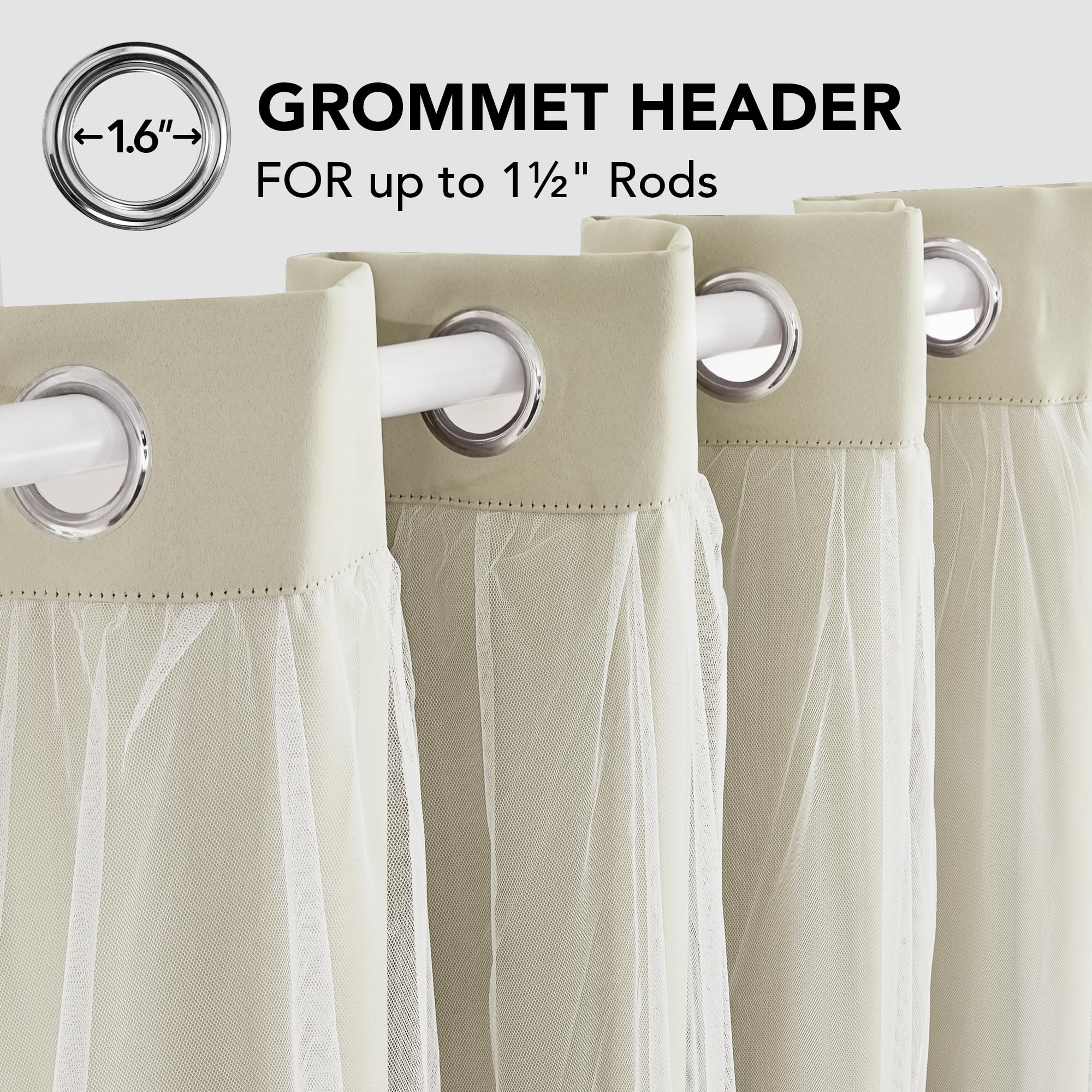 Double Layer Blackout & Sheer Curtains