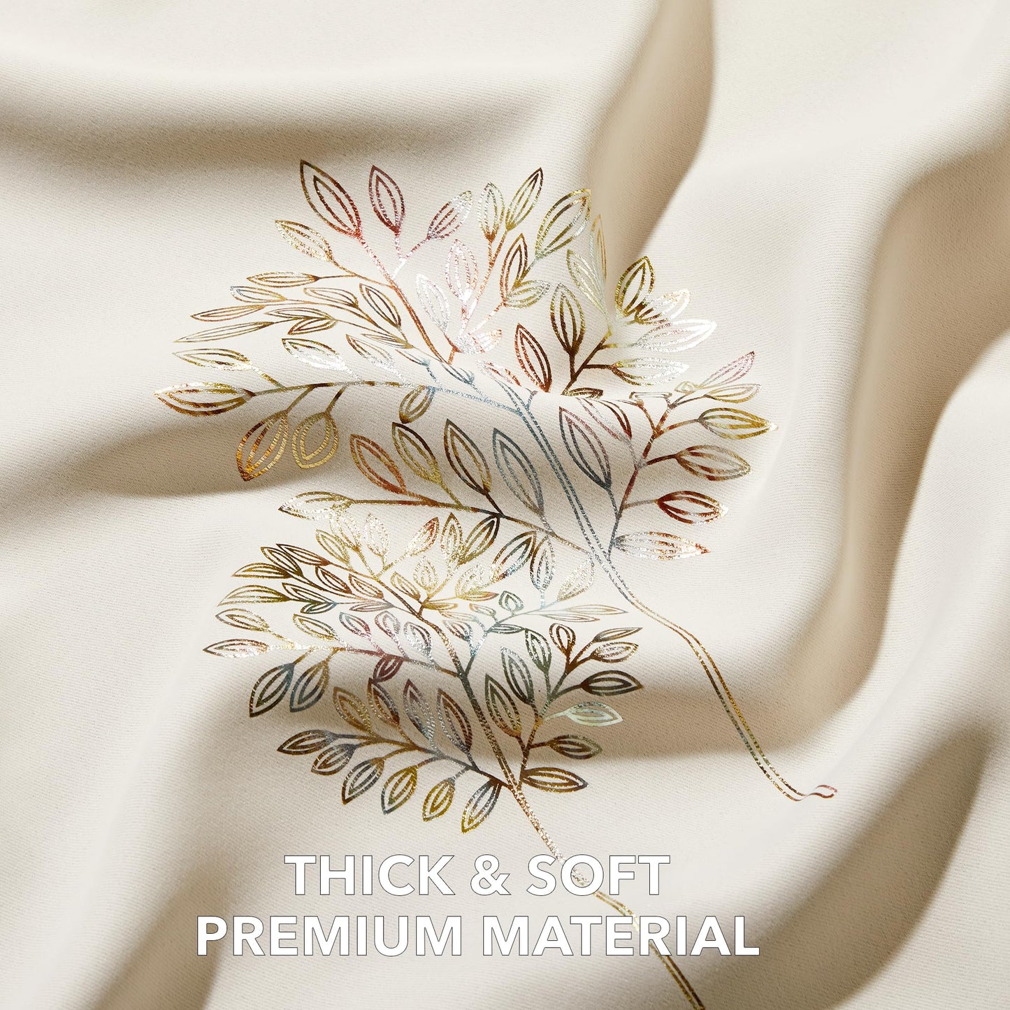 Room Darkening Curtains with Line Foil Print, Navy Blue, 2 Panels